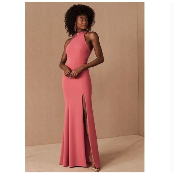 Bhldn Montreal Crepe Maxi Dress Pink 4 